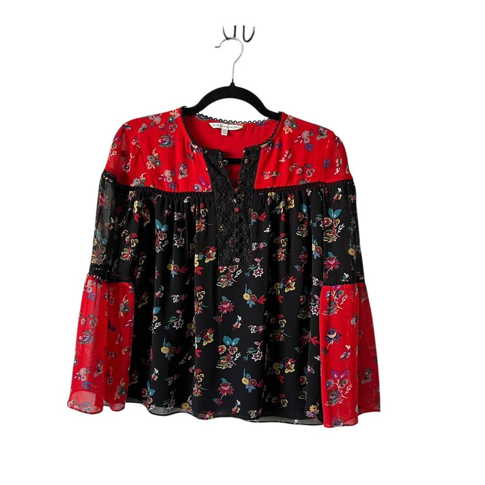 Rebecca Minkoff Red Patchwork Blouse